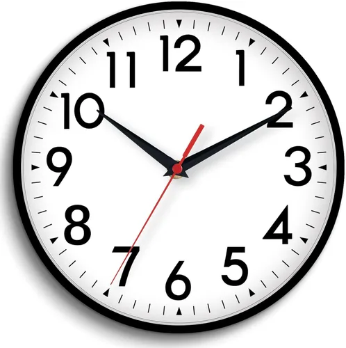 Vista 11 de DAXSMY Reloj de pared analógico pequeño de 8 pulgadas, silencioso, sin tictac, funciona con pilas, moderno, simple, decorativo, para cocina
