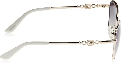 Vista 3 de GUESS Gafas de sol de metal con ribete de mariposa, Blanco verde degradado