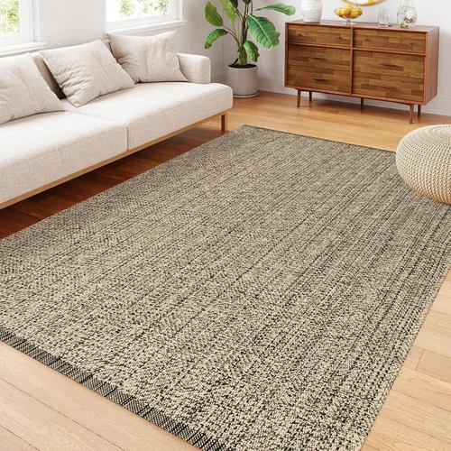 Vista 104 de LEEVAN Alfombra lavable para baño, alfombra tejida negra de 2 x 3 pies para entrada, alfombra de puerta delantera de algodón, alfombras pequeñas