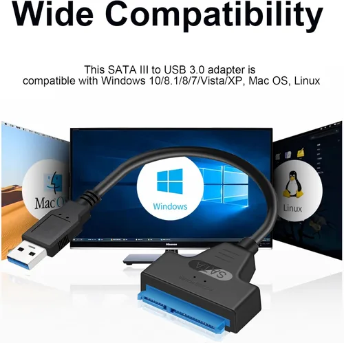 Vista 13 de Cable adaptador SATA a USB 3.0 para adaptador de disco duro SSD HDD de 2.5
