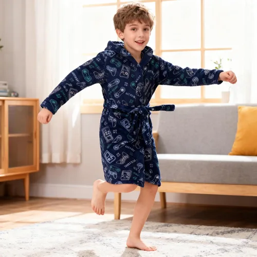 Vista 27 de E.W Apparel Bata de baño de forro polar con capucha para niños, bata suave y mullida para niños pequeños