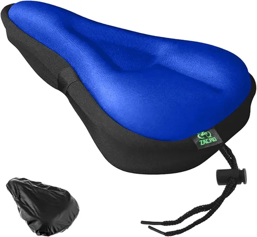 Vista 20 de Zacro Cojín de asiento de bicicleta, funda acolchada de gel para asiento de bicicleta para hombres y mujeres, cómodo, asiento de bicicleta
