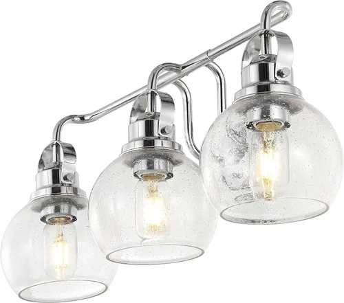 Vista 16 de JONATHAN Y Candelabro de metal con 1 luz de bronce aceitado dorado de 6 pulgadas, aplique de pared industrial para baño, con pantalla de vidrio