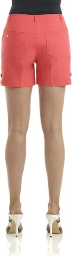 Vista 4 de Pantalón corto Ease Into Comfort de Rekucci, elástico, con efecto adelagazante, sin cierre, fácil de poner, entrepierna de 5 pulgadas