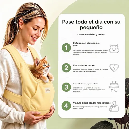 Vista 2 de Transportador para perros pequeños, cachorros y gatitos, hasta 8 libras Diseño manos libres, estilo de transporte frontal, estilo de transporte