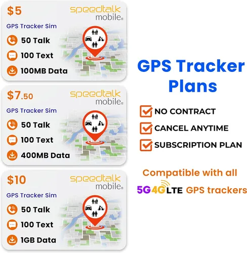 Vista 4 de SpeedTalk Mobile $7.50 Pet GPS Tracker Tarjeta SIM 3 en 1 Simcard Estándar, Micro, Nano - GSM 4G 5G LTE para dispositivos de seguimiento