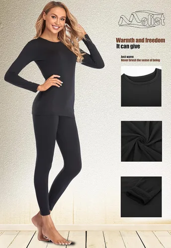 Vista 5 de Malist Ropa interior térmica para mujer, ultra suave, con forro polar
