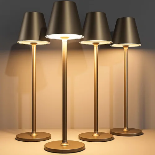 Vista 11 de Timjorman Lámpara de mesa LED inalámbrica, lámpara de escritorio con batería recargable de 4000 mAh, brillo de 3 niveles junto a la luz nocturna