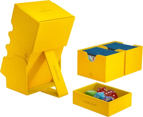 Vista 5 de Gamegenic Stronghold 200+ XL - Caja de cubierta convertible Doble manga Protector de juego de cartas con cajón de accesorios Superficie