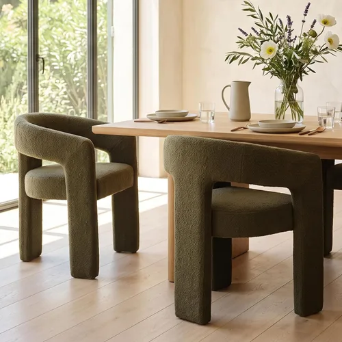 Vista 31 de Silla de Comedor Moderna de Chenille Tipo Barril Tapizada en Tela para Comedor con Brazo, Cómoda Silla Auxiliar de Acento para Cocina/Sala