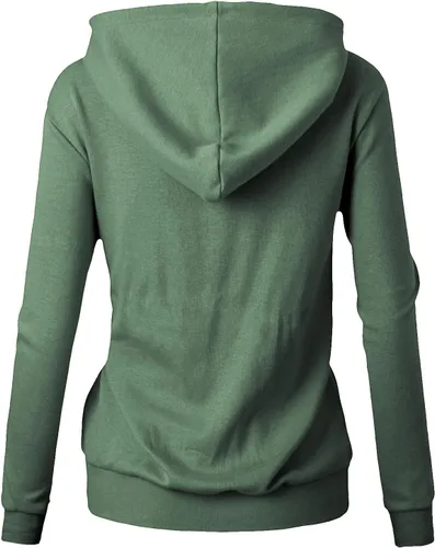 Vista 3 de GIVON Sudadera con capucha para mujer, ligera, de manga larga, media cremallera, talla grande