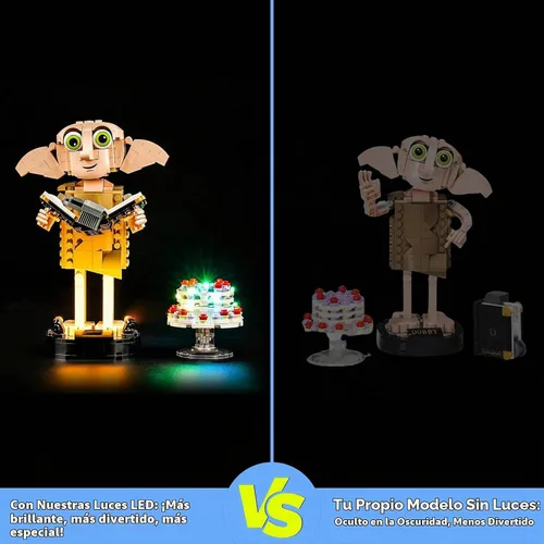 Vista 7 de VONADO Kit de luces LED compatible con Dobby the House-Elf 76421, accesorios de iluminación creativa compatibles con el juego de construcción 76421