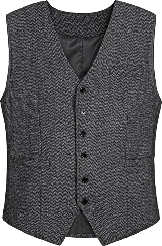 Vista 3 de TOGROP Chaleco de disfraz de los años 20 para hombre, sombrero y accesorios para reloj de bolsillo, juego de accesorios para fiesta de adultos