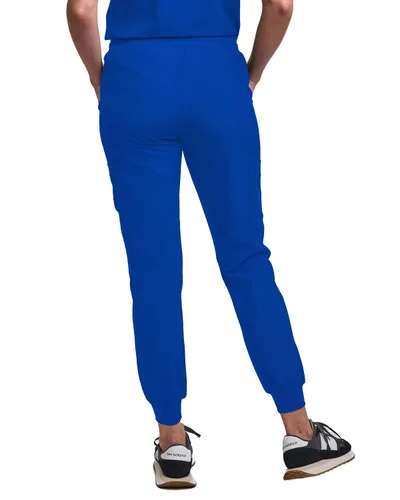 Vista 5 de Green Town - Conjunto de ropa quirúrgica para mujer, pantalón jogger y camiseta con cuello en V, 5 bolsillos, banda de yoga, uniforme de enfermería
