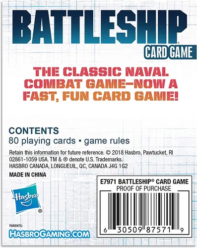 Vista 6 de Hasbro Gaming Juego de cartas de acorazado para niños, juego de estrategia para 2 jugadores, marrón/a, divertidas actividades de verano, esenciales