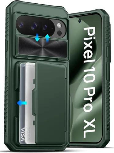 Vista 7 de ATATOO Funda tipo cartera para Google Pixel 10 Pro XL, tarjetero integrado (3-5 tarjetas) [bloqueo RFID] y cubierta de cámara deslizante, protección