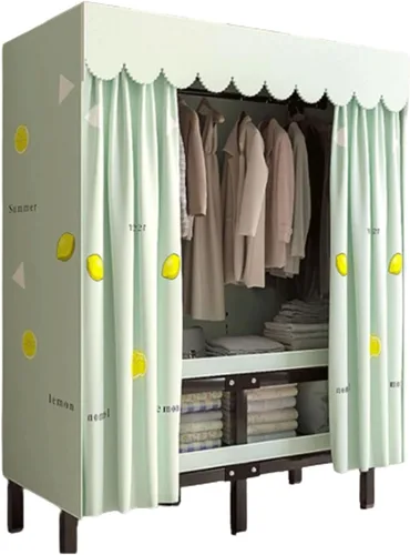 Vista 8 de Armarios grandes plegables de 0.984 in/1 pulgada de tubo de acero para ropa, estantes de almacenamiento para dormitorio, armario grande portátil