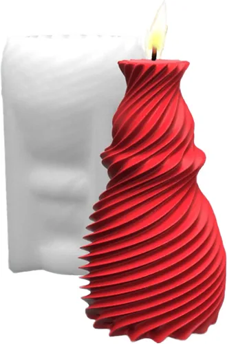 Vista 7 de Molde de vela de silicona en forma de corazón, columna de amor para bricolaje, espuma geométrica, cera de jabón, resina de yeso, polímero, arcilla