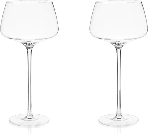 Vista 8 de Viski Vasos de cóctel con tallo en ángulo para Aperol Spritz, Campari Spritz, tónico, cócteles clásicos, elegantes vasos de cristal de tallo largo