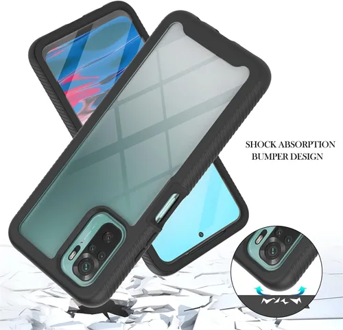 Vista 2 de IVY Funda resistente 3in1 Heavy Armor con protector de pantalla incorporado para Xiaomi Redmi Note 10 4G/Note 10S Case - Negro