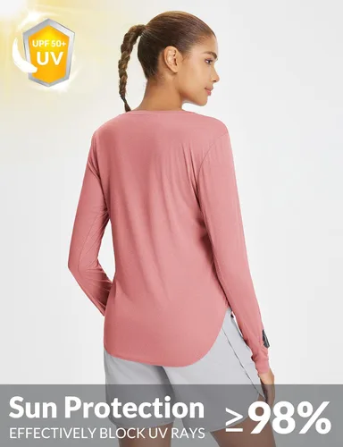 Vista 64 de BALEAF - Camisetas de sol de manga larga para mujer, con FPU 50+, para senderismo, ligeras, de secado rápido, protección contra rayos ultravioleta
