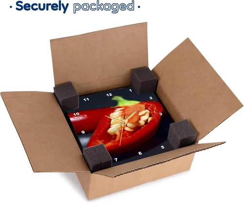 Vista 7 de 3dRose Capiscum Seeds - Chili, Chili Pepper, Chilli, Chilli Peppers, Pepper, Peppers, red 15x15 Wall Clock