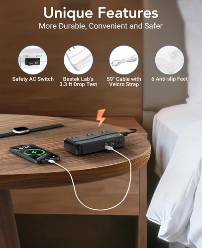 Vista 4 de Convertidor Bestek de 200 W Negro