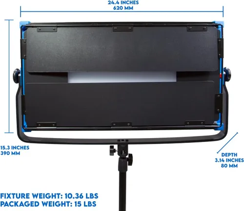 Vista 4 de Dracast Kala Plus Series 2000 Luz de video LED bicolor Ajustable 3200K - 5600K Control de aplicación Regulable 0-100% CRI y TLCI 96+ Placa