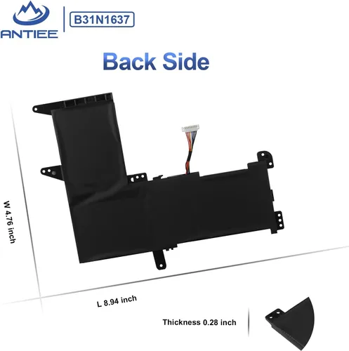 Vista 7 de ANTIEE B31N1637 C31N1637 - Batería de repuesto para portátil ASUS VivoBook X510 X510U X510UQ X510UA X510UAR X510UF S15 S510U S510UF S510UQ S510UN