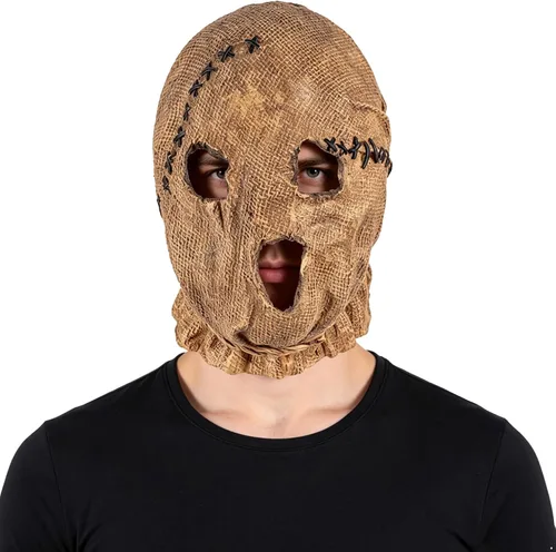 Vista 8 de YiZYiF Máscara de espantapájaros de terror Saco Máscara de calavera