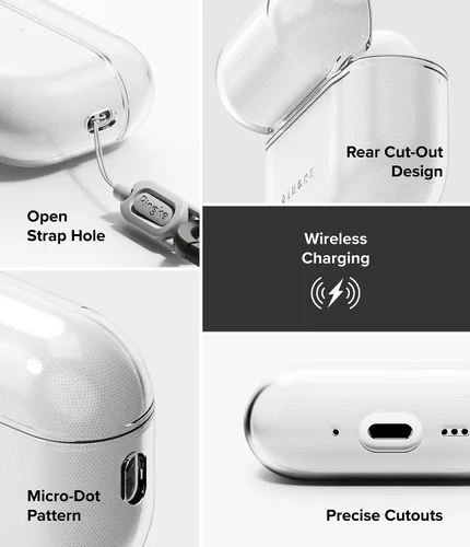 Vista 7 de Ringke Funda Air para AirPods Pro 3 [0.05 pulgadas de grosor] sin funda, ligera, delgada, linda funda con mosquetón para mujeres, hombres