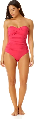 Vista 3 de Anne Cole - Traje de baño de una pieza con parte delantera plisada para mujer