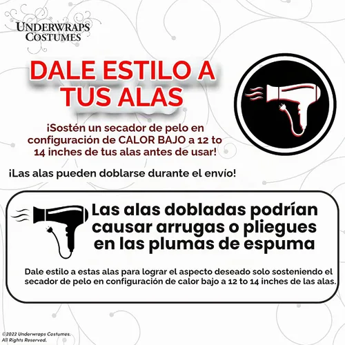 Vista 3 de Alas de ángel negras de longitud completa accesorio de disfraz para adultos