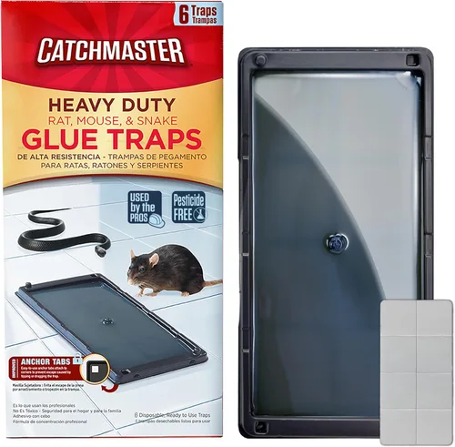 Vista 14 de Catchmaster Trampas de pegamento para ratas y ratones con masilla adhesiva, 2 unidades, tablero de pegamento grande a granel, trampas para ratas