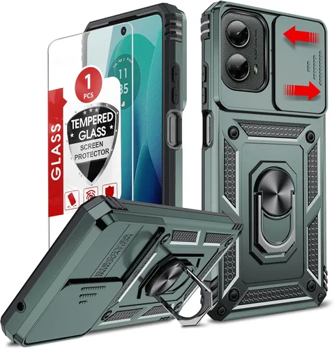 Vista 13 de LeYi Funda para Moto G Stylus 2022 4G (no compatible con 5G), funda para Moto G Stylus con 2 protectores de pantalla, funda protectora de grado Oro
