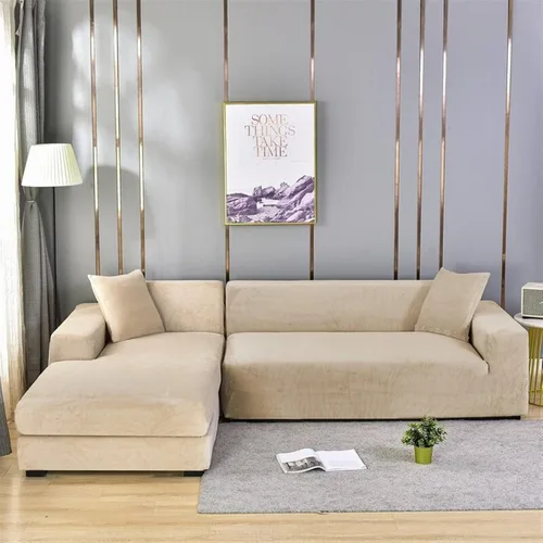 Vista 10 de MIPOPS Fundas de sofá de tela de terciopelo, funda elástica para sofá seccional, funda de sofá en forma de L, funda para sillón diván para sala de J