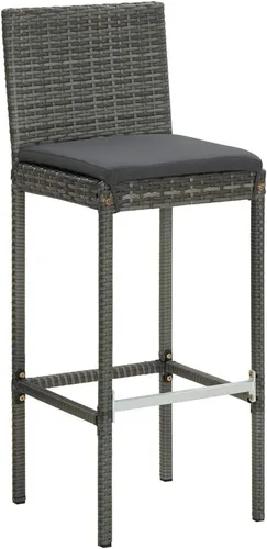Vista 9 de Ensemble de Bar de Jardin Gris Anthracite 7 Pièces con primos, Mesa y Tabourets Haute Pour Terrasse, Balcón, Extérieur - Design Moderne en Bois