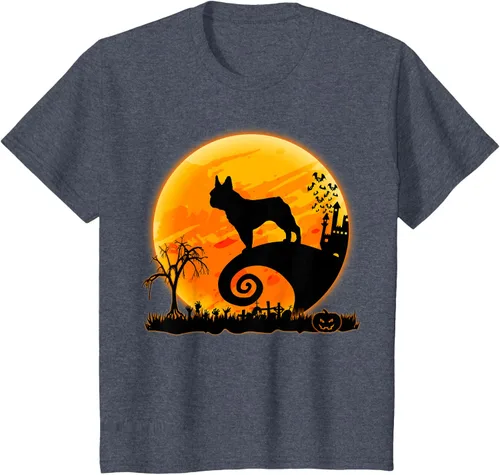 Vista 98 de Camiseta divertida de disfraz de Halloween para perro y luna de Bulldog francés, Negro, S