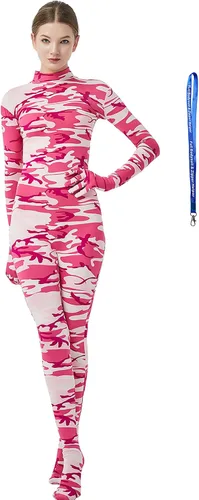 Vista 25 de Overol completo Full Bodysuit para mujer, con cremallera, sin capucha, de licra Spandex, para disfraz Zentai Negro