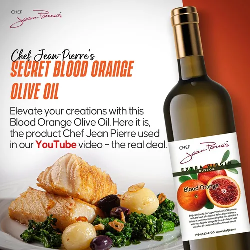 Vista 8 de Chef Jean Pierre's Aceite de oliva de naranja sangre extra virgen – Botella de vidrio de 12.5 onzas – Infundido naturalmente con sabores dulces