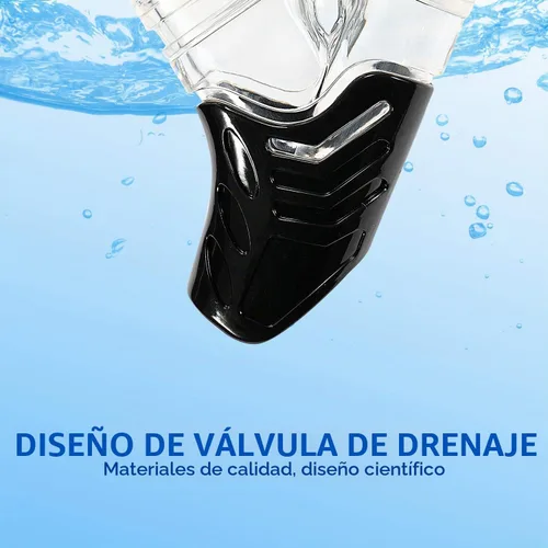 Vista 6 de Supertrip Snorkel seco para adultos, buceo con protector contra salpicaduras y válvula superior, esnórquel de buceo libre para adultos y jóvenes