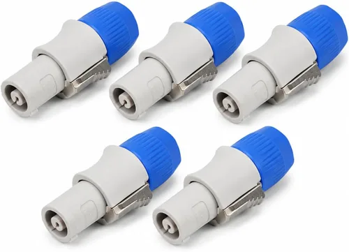 Vista 5 de Toronce - Conector macho de 3 pines AC Powercon conector azul/blanco con 14 Awg 1.5 pies PoweCable 20A/250V para pantalla LED de luz de escenario