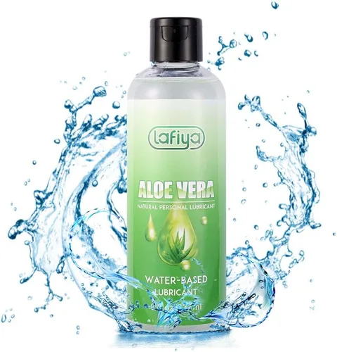 Vista 2 de Lafiya Lubricante personal de aloe, lubricante orgánico a base de agua de larga duración para sexo, lubricante sexual para pieles sensibles, 8