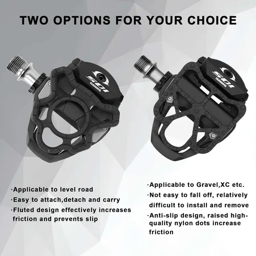 Vista 7 de THINVIK Adaptador de pedal sin clip, pedal de plataforma universal para sistema Shimano SPD-SL (solo bicicleta de carretera)