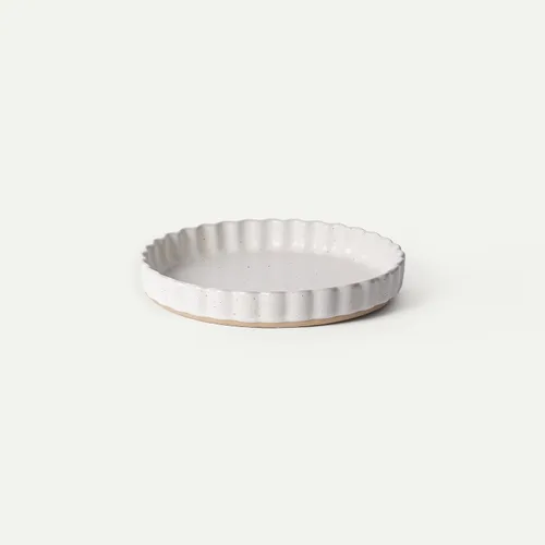Vista 16 de MORA Molde de cerámica para tartas, fuente grande de porcelana de 9.5 pulgadas para tartas, quiche, pastel, flan, etc. Borde acanalado con volantes