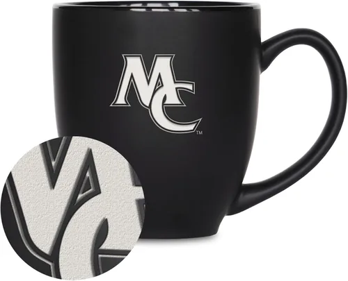 Vista 277 de Rico Industries - Taza de cerámica mate negra con grabado láser estándar de 15oz para NCAA (escuelas T & U) - Para bebidas calientes o frías