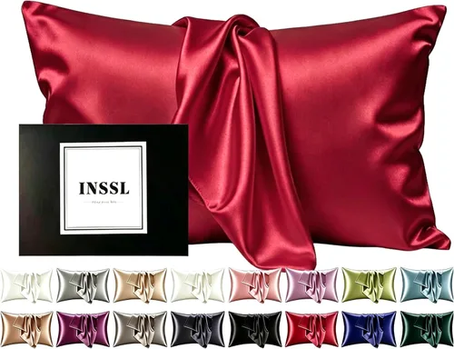 Vista 17 de INSSL - Funda de almohada de seda para mujeres, funda de almohada de seda de morera para cabello y piel, mantente cómoda y transpirable durante