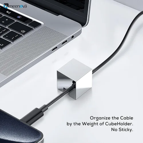 Vista 2 de Meenova Organizador de cables de acero inoxidable 304, peso de papel de metal, organizador de cables estético lindo accesorios de escritorio