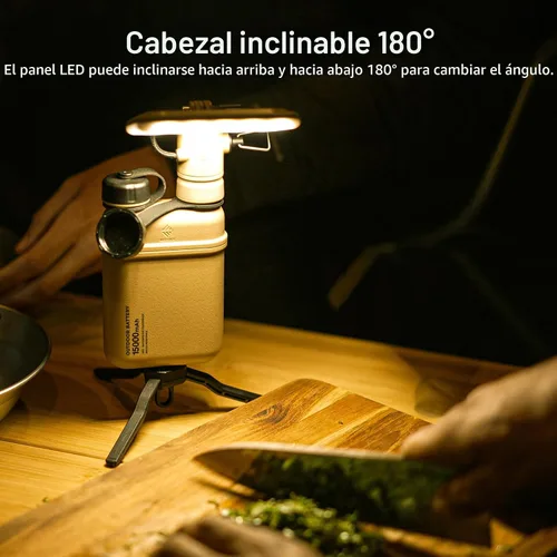 Vista 7 de ELECOM NESTOUT - Linterna de panel LED para acampar al aire libre con mini trípode, luz LED regulable alimentada por USB, resistente al agua y polvo