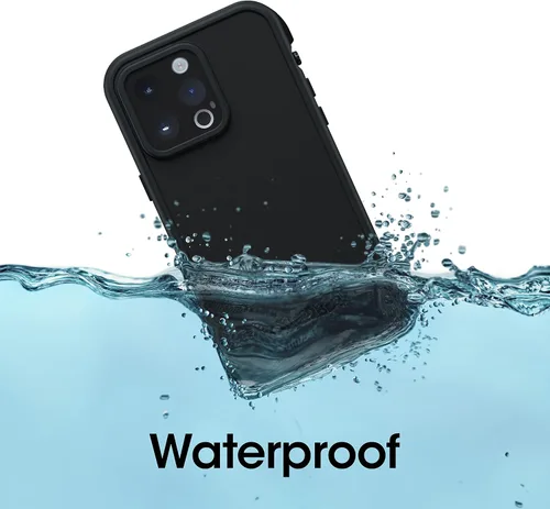 Vista 3 de OtterBox FRē Series - Funda impermeable con MagSafe (diseñada por LifeProof) para iPhone 14 Pro Max (solamente), color negro